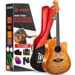 Pyle Steel String Acoustic Guitar Kit, 41" Full Size - Cherry Burst Matte. Fixed Price $157.49.