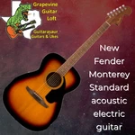 Fender Monterey Standard Acoustic Electric Guitar 3 Color Sunburst. Fixed Price $279.99.