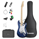 Donner DST-95 Electric Guitar Kit With Amp Solid Body Full Size Indigo Blue. Fixed Price $189.99.