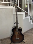 Ibanez AEB10E Acoustic-electric Bass Dark Violin Sunburst With Soft Case. Fixed Price $400.00.