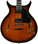 Washburn SH35 Semi-hollow Electric Guitar, Rosewood Fingerboard, Tobacco Burst. Fixed Price $999.00.