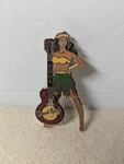 Hard Rock Cafe Kona Hawaii Sexy Hula Grl With Electric Guitar Enameled Lapel Pin. Fixed Price $17.00.